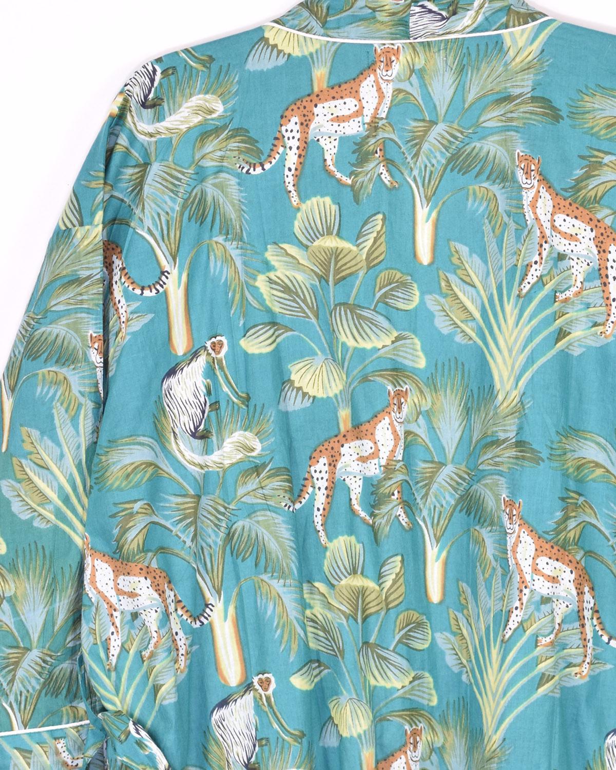 Txtile Lightweight Cotton Robe - Monkey Forest