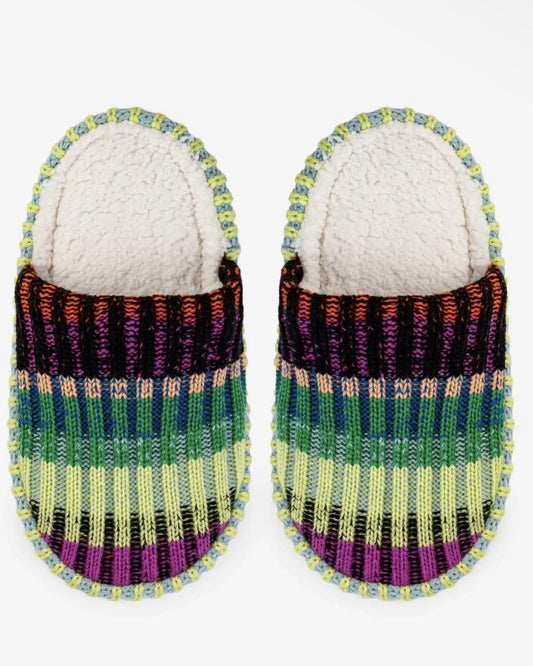 Verloop Mosaic Slide Slippers in Lime Cobalt
