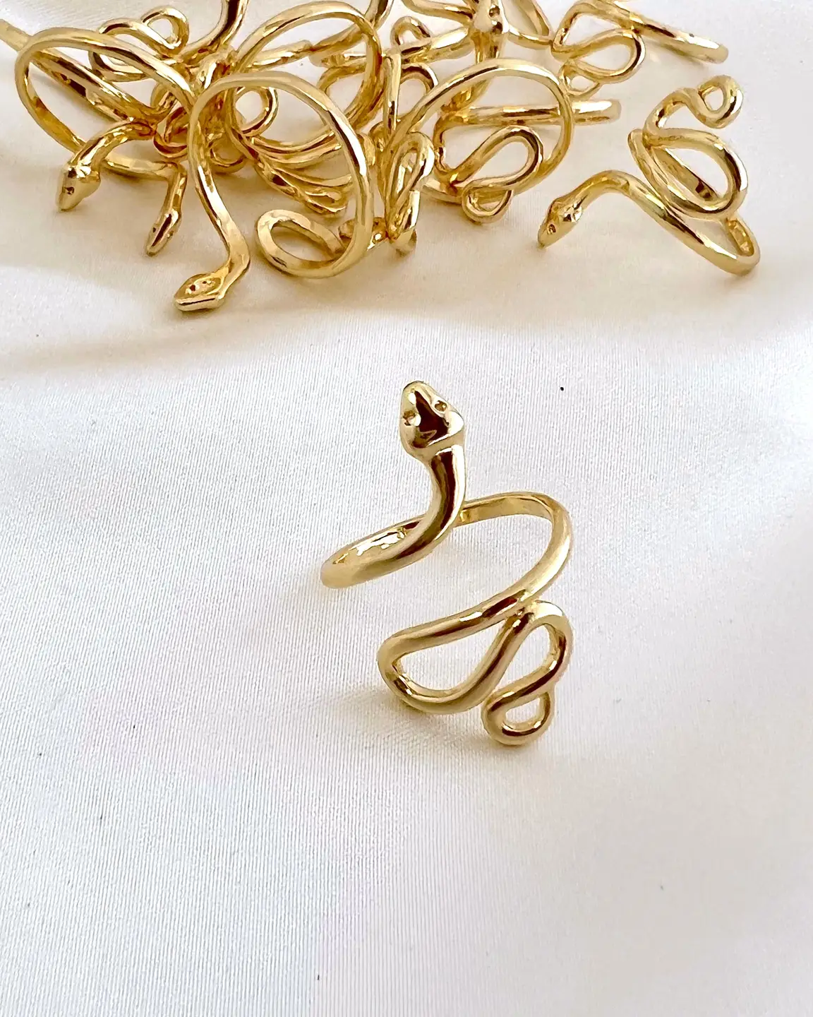 Golden Hour Adjustable Snake Ring - Silver & Gold