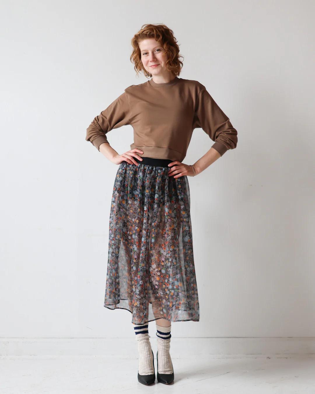 Wulfka Pavlova Sheer Skirt with Sewn-In Bloomers