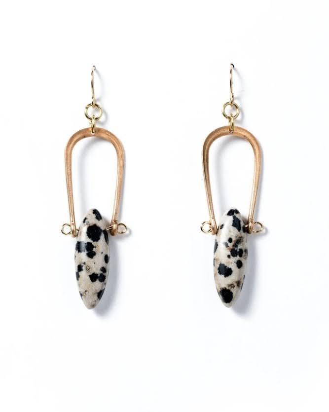 Michelle Starbuck Dalmation Jasper Amulet Earrings