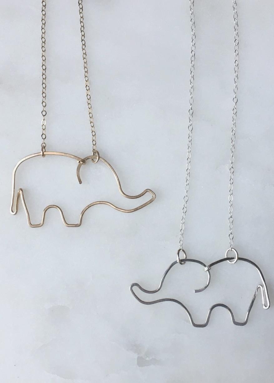Stylish Girl Animal Necklace Sterling Silver Elephant