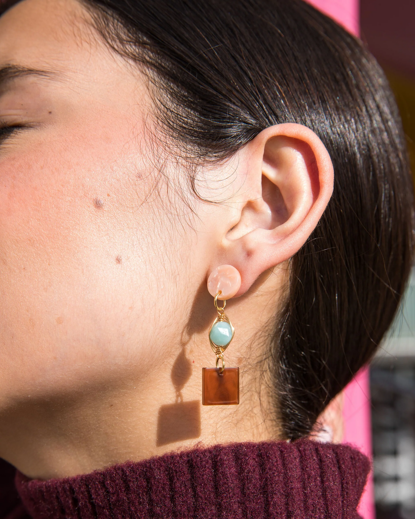 Tribe + Temple Mid Century Statement Three Tier Dangle Earrings