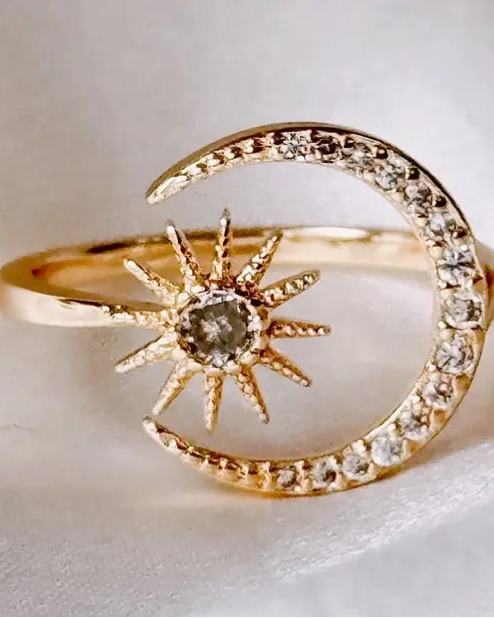 Golden Hour Moonlit Adjustable Ring