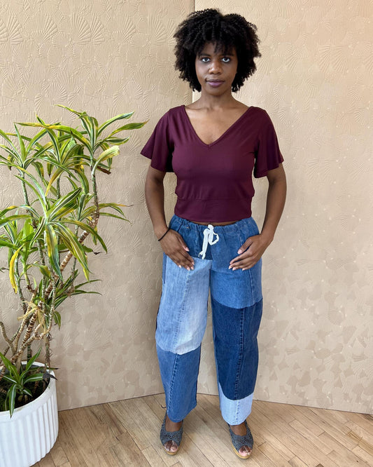 American Recycled Clothing - Denim Eco Patch Jeans