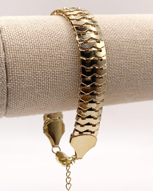 caliLOVESchi Golden Daydream Wide Gold Chain Bracelet
