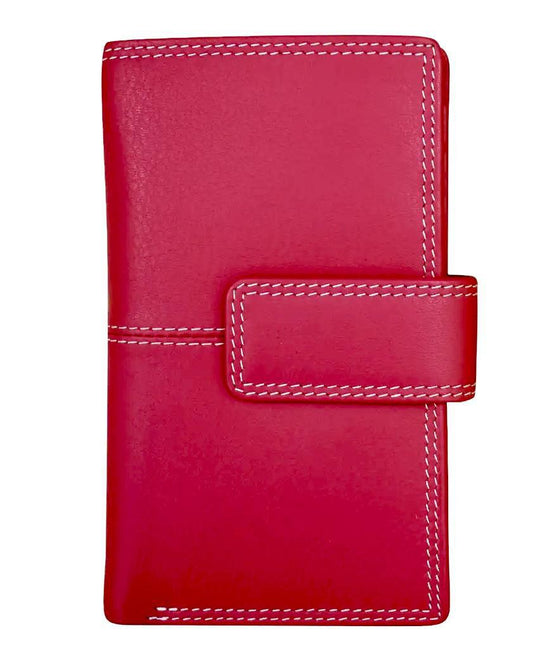 ili Leather Midi Wallet in Red