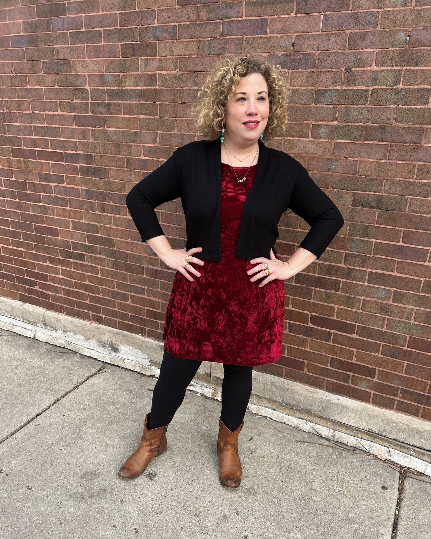 Fayru Dress in Red Velvet