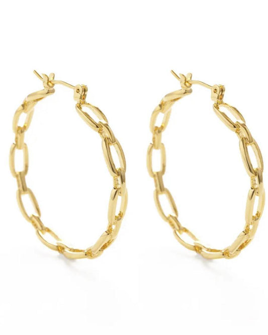 Amano Studio Large Chain Hoop Earrings - 14k Gold Plate