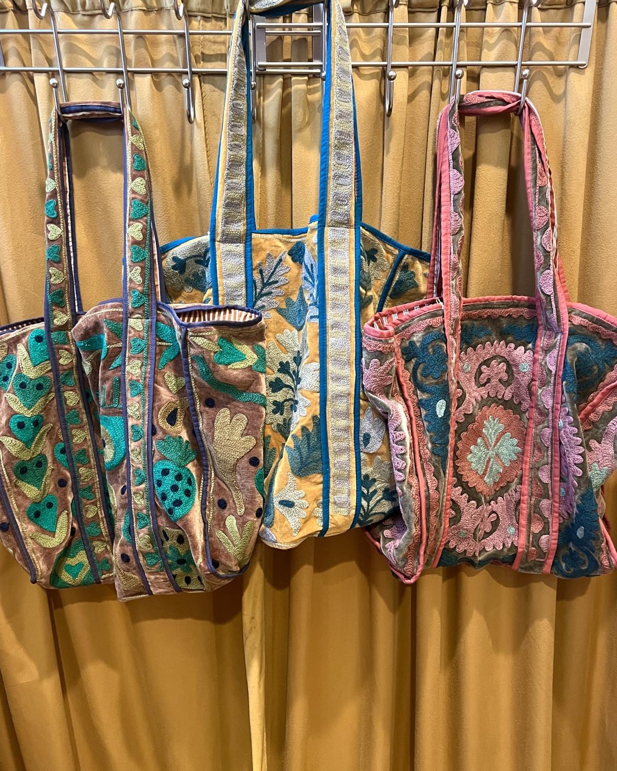Txtile Velvet Suzani Tote Bag in Shades of Blush Pink