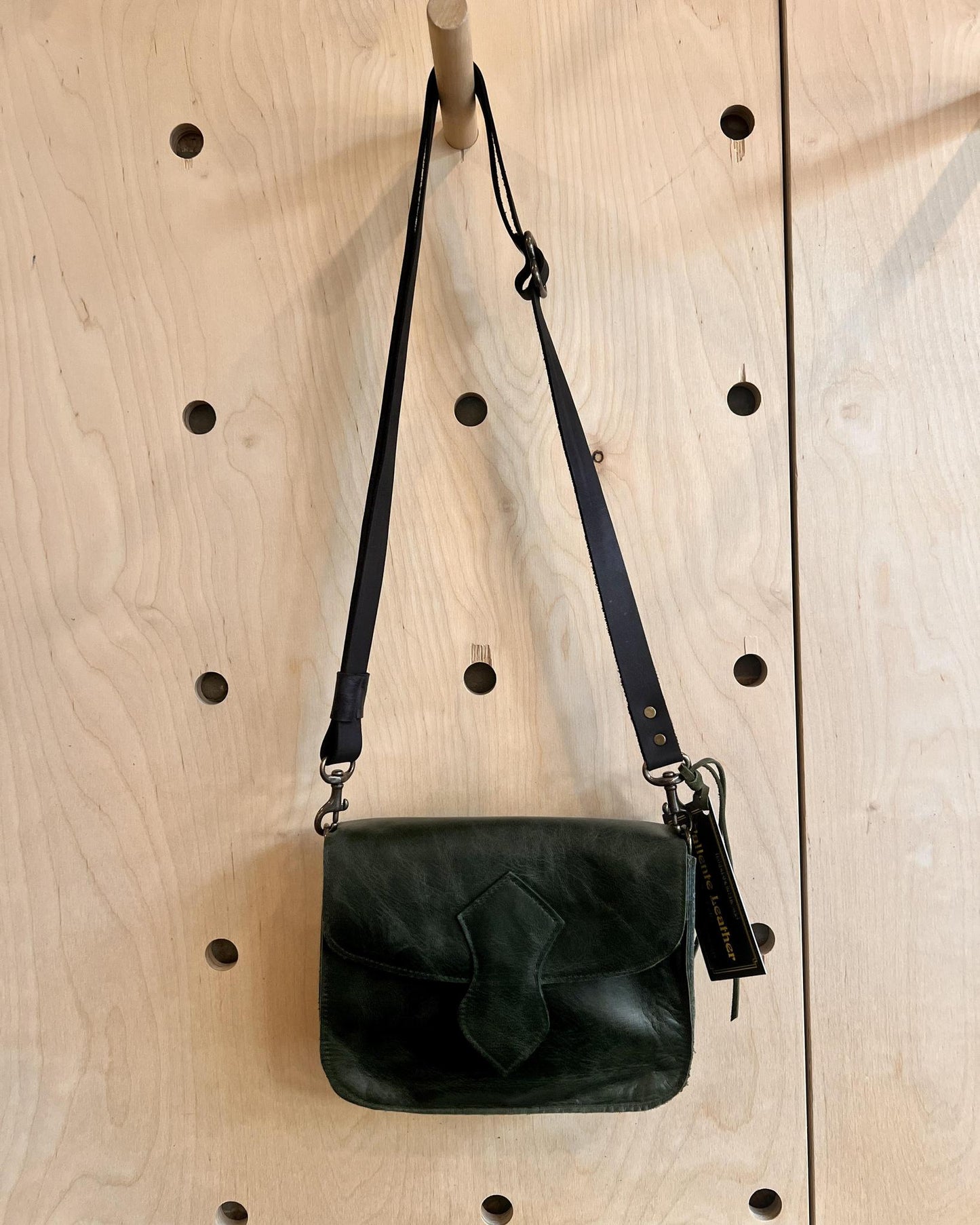 Vallente Leather Deep Olive Green Petite Convertible Handbag