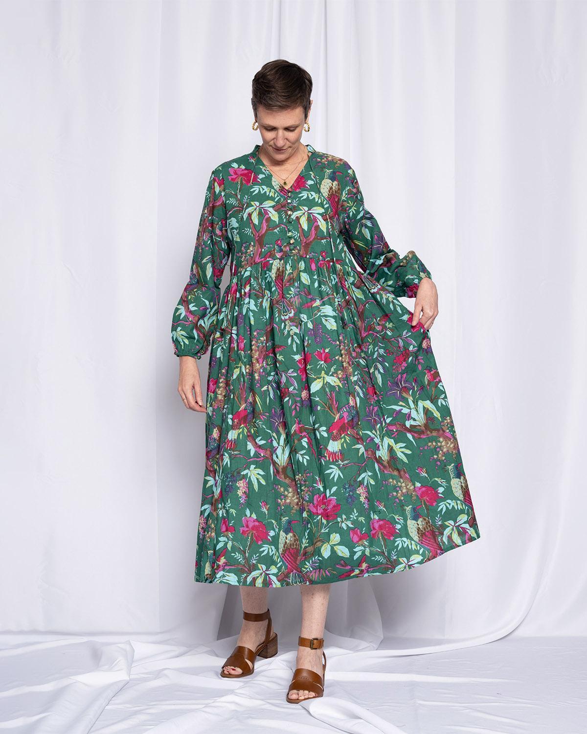 Txtile Arabella Resort Dress in Emerald Rainforest