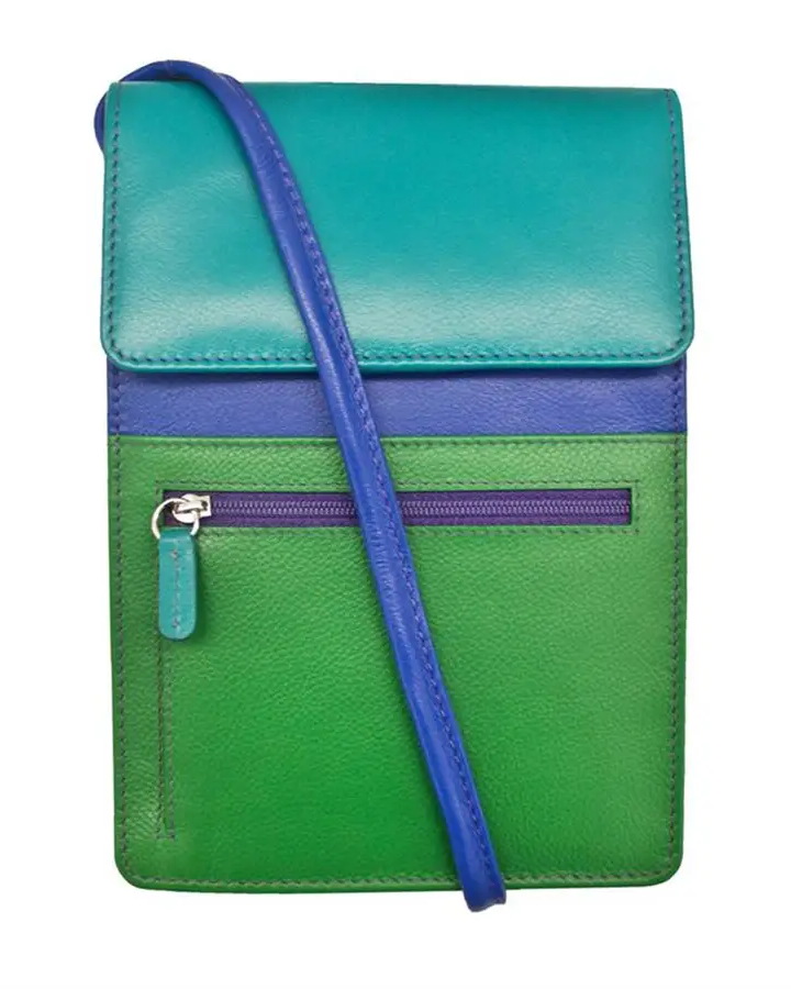 ili Leather Organizer on a String - Cool Tropics