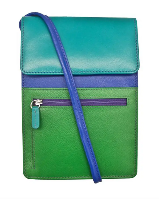 ili Leather Organizer on a String - Cool Tropics