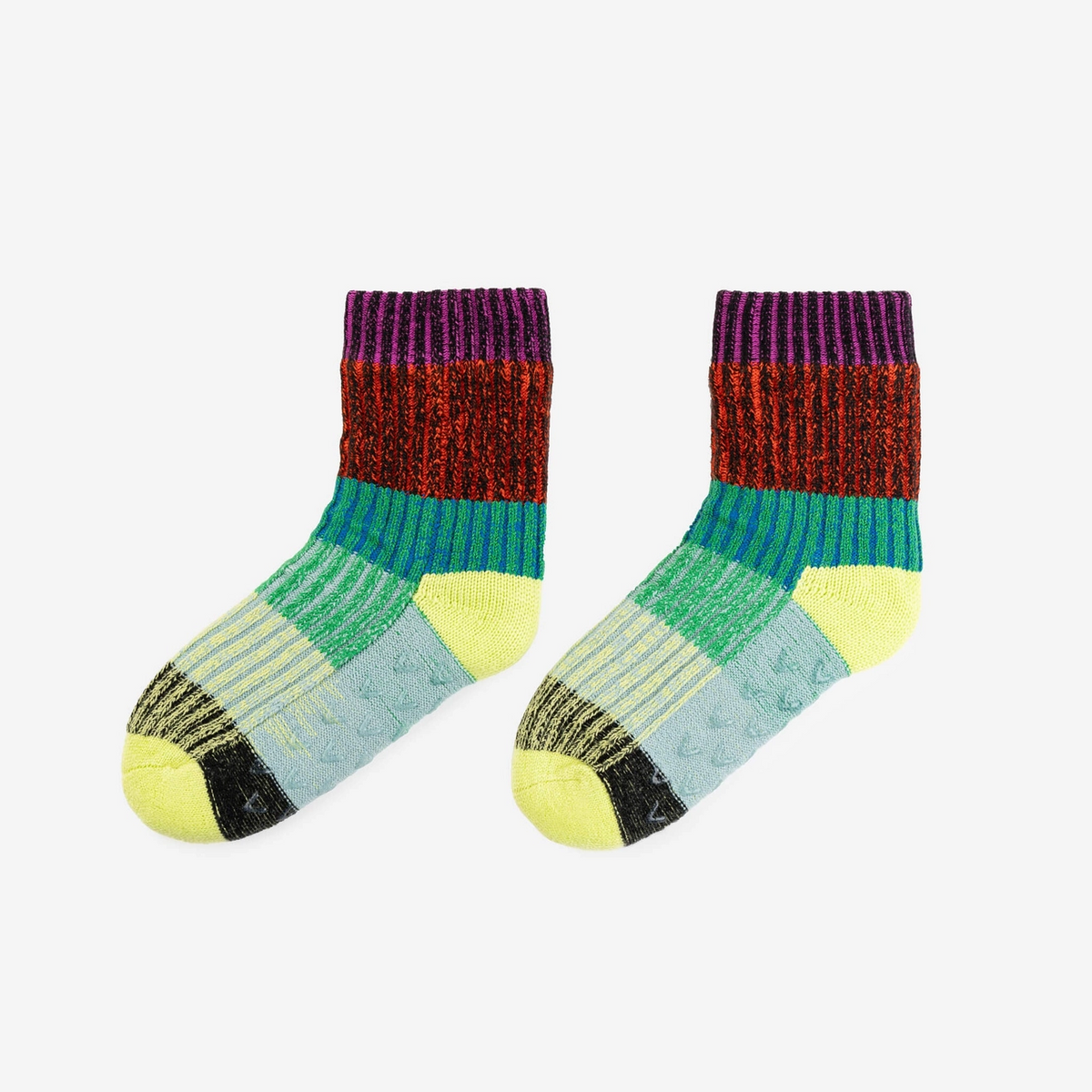 Verloop Mosaic House Socks in Lime Cobalt