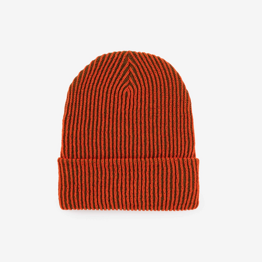 Verloop Simple Rib Knit Beanie Hat in Moss Poppy