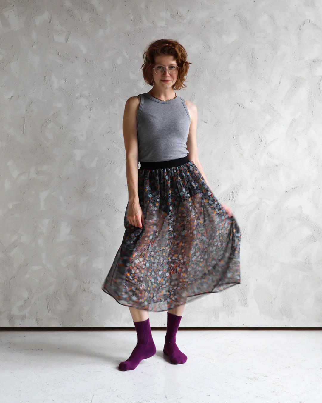 Wulfka Pavlova Sheer Skirt with Sewn-In Bloomers