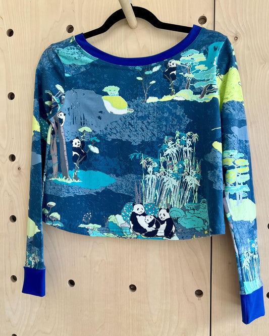 Squasht Long Sleeve Croppish Tee in Panda Party