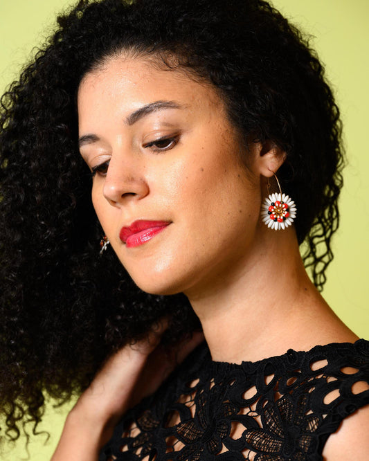 caliLOVESchi 14k Gold Hoops - Flower Power