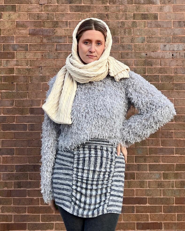 Squasht Oversized Scarf Cream Cable Knit