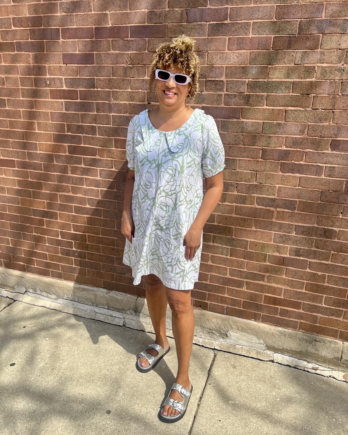 Squasht Charlotte Dress in Sage Vines