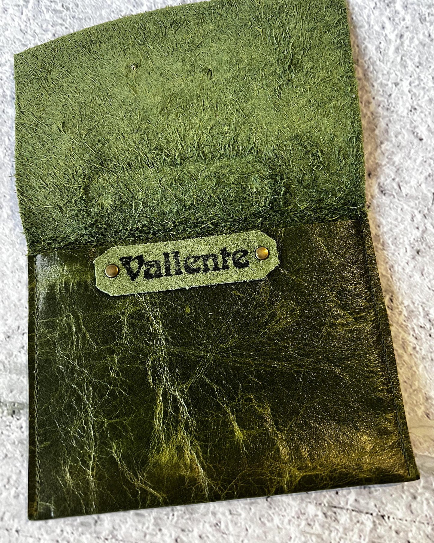 Vallente Leather Lil' Stamped Wallet Fox Green Olive