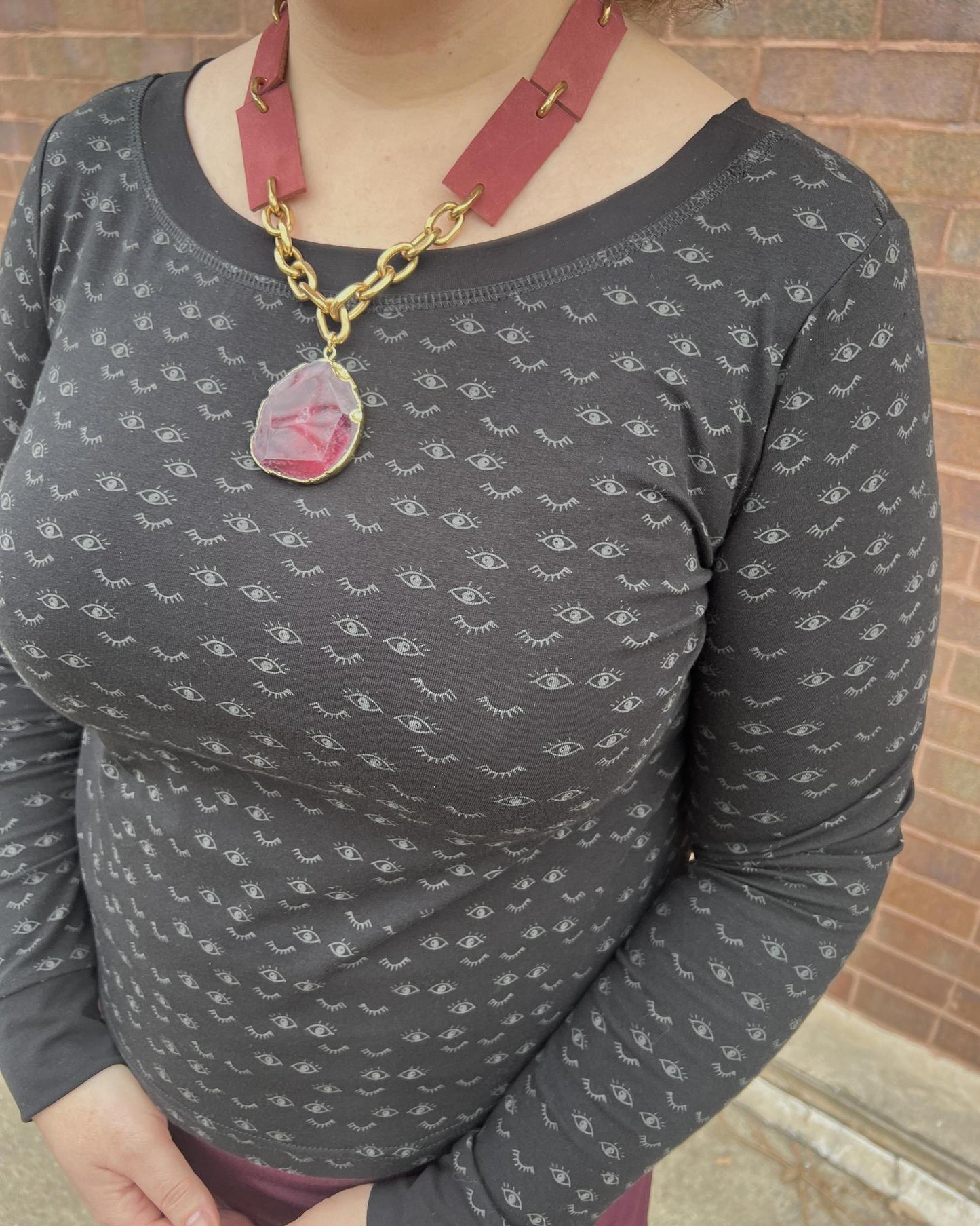 Squasht Long Sleeve Croppish Tee in Dreamy Eyes