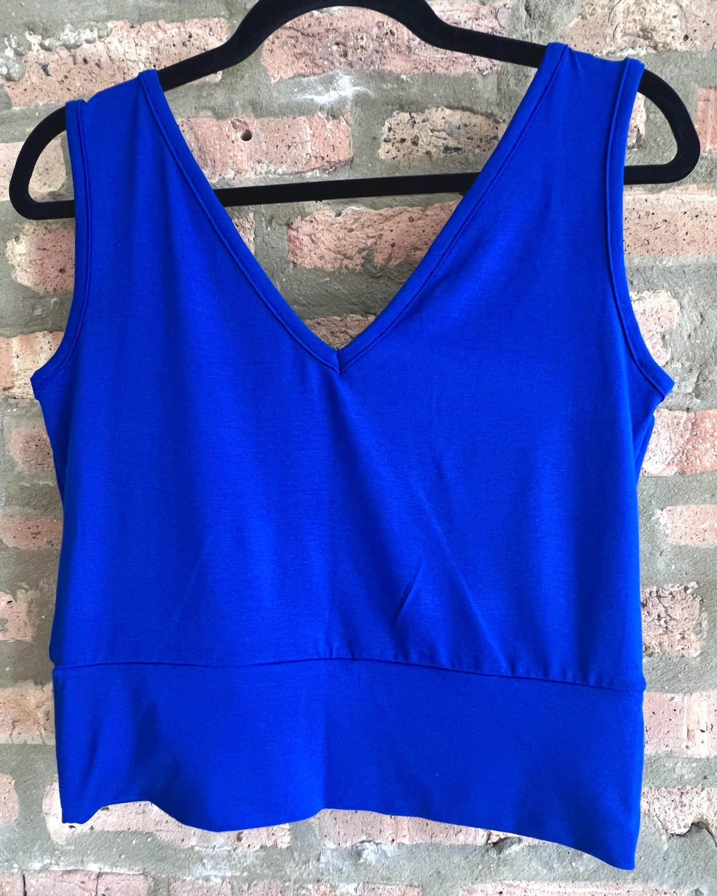 Squasht Sleeveless Ballet Top in Solid Sapphire Blue