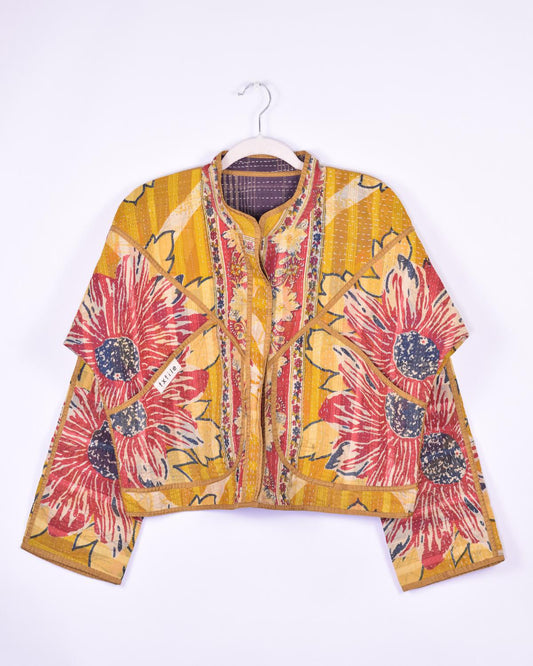 Txtile Sofie Vamika Quilted Reversible Patchwork Kantha Jacket