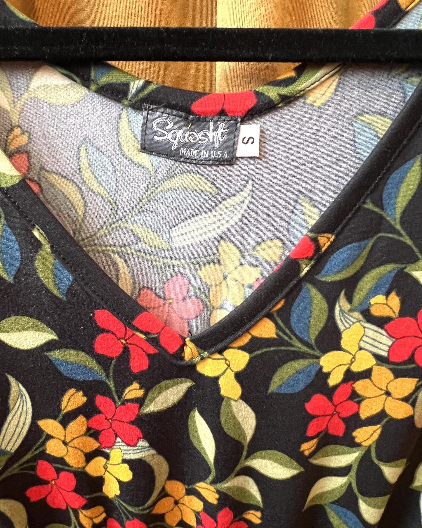 Squasht Alina Dress in Black with Colorful Floral Print