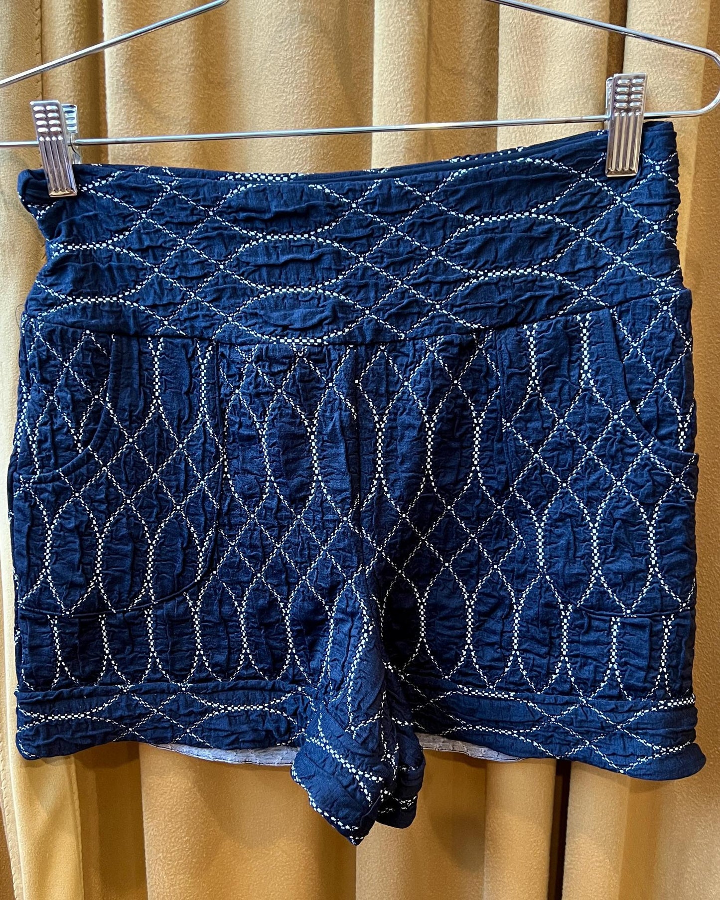 Squasht Short Shorts in Midnight Textured Quilted Print