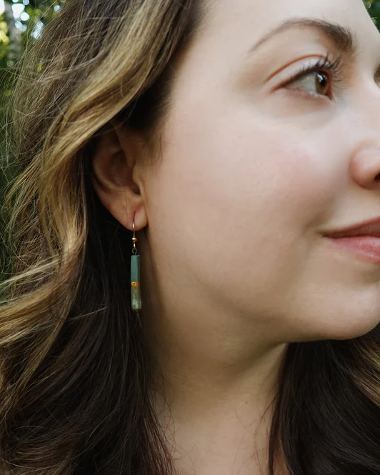 Lilikoi Project Porcelain Bar Earrings in Stone