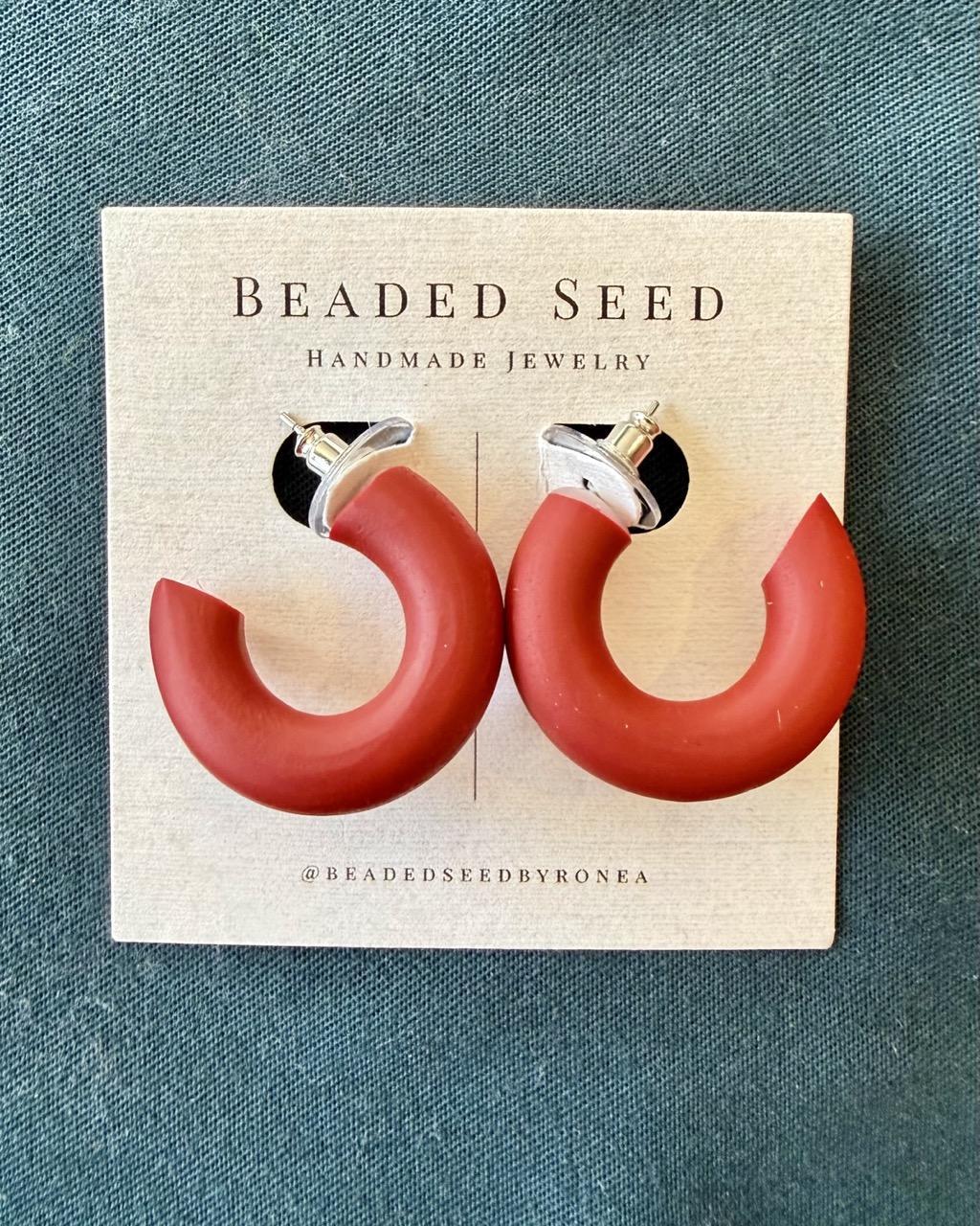 Beaded Seed by Ronea Giselle Hoop Earrings