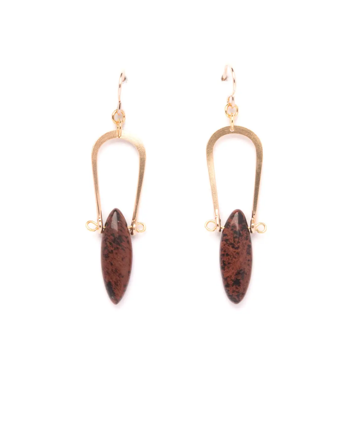 Michelle Starbuck Mahogany Obsidian Amulet Earrings