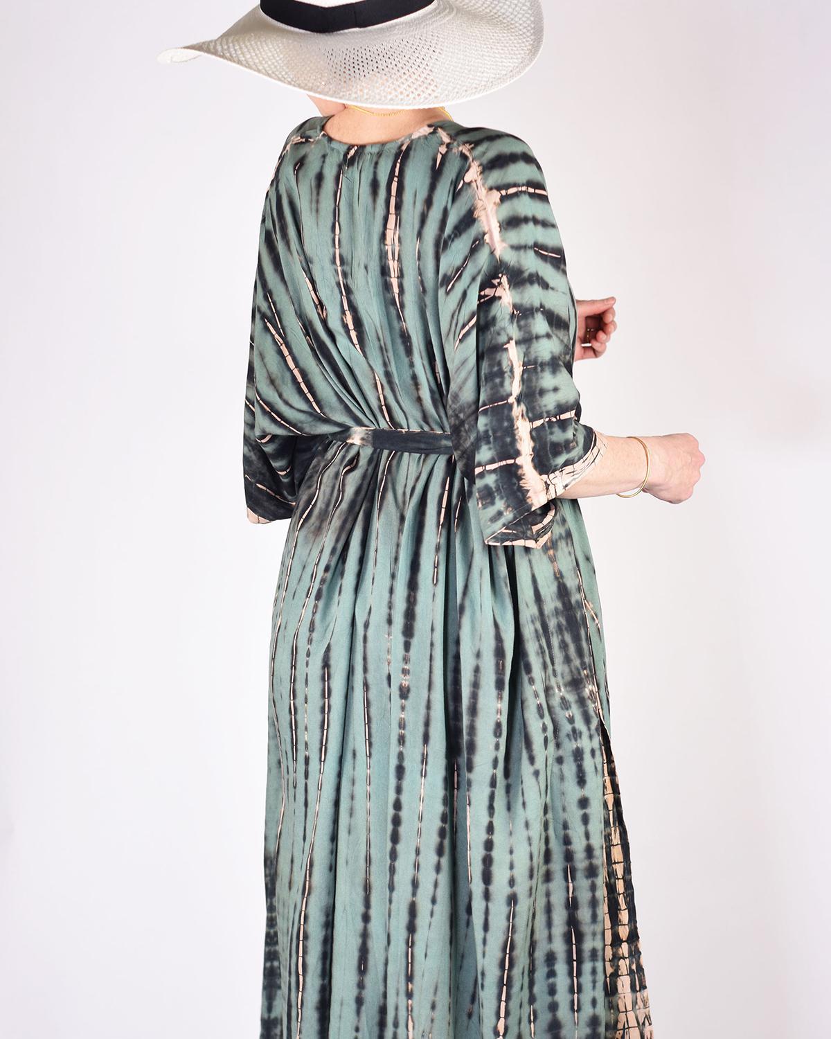 Txtile Tie Dye Kaftan/ Swim Cover Up - Green Jungle
