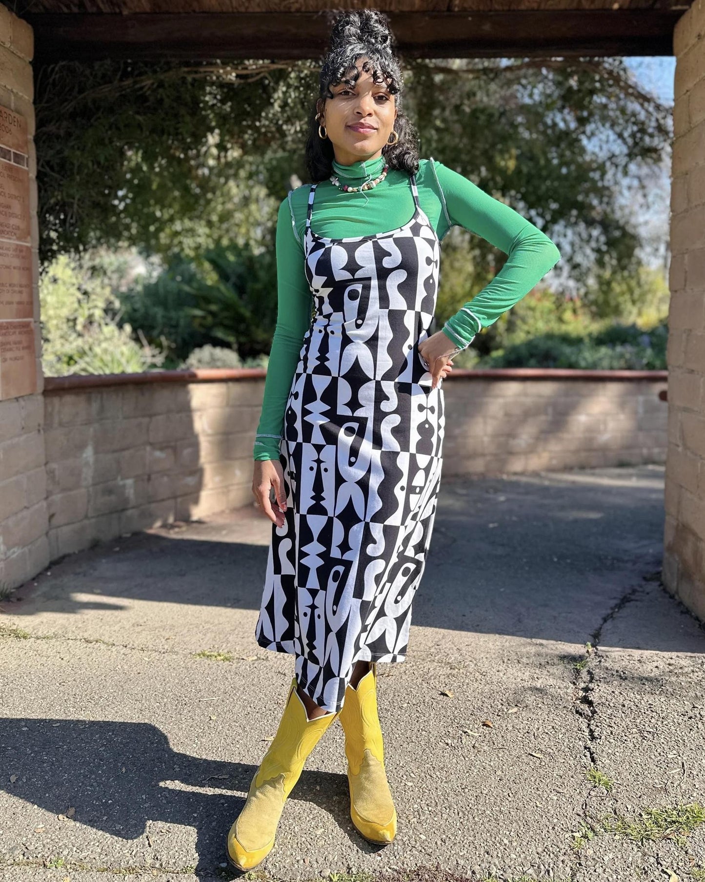 Nooworks Spaghetti Slip Dress in Illusions