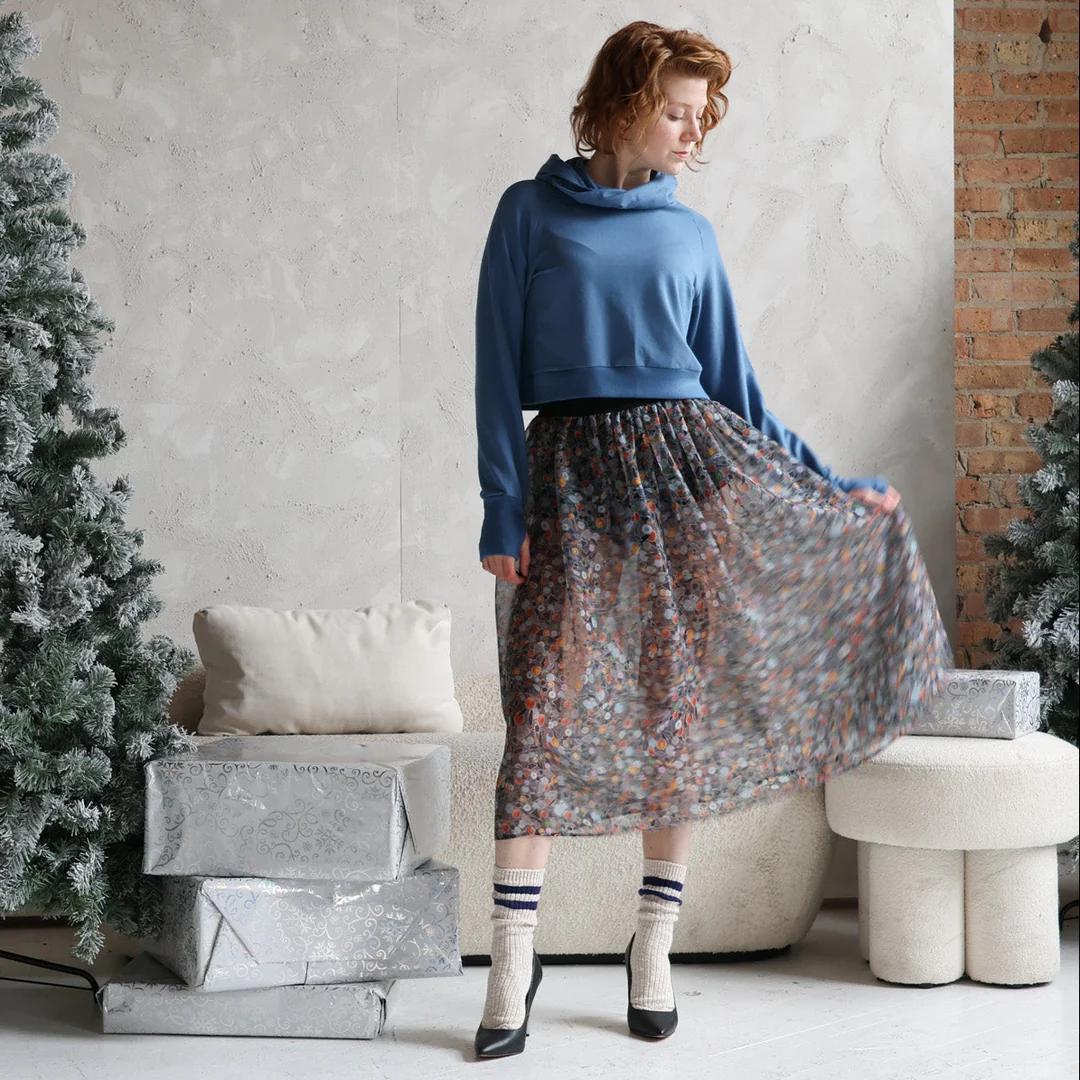 Wulfka Pavlova Sheer Skirt with Sewn-In Bloomers