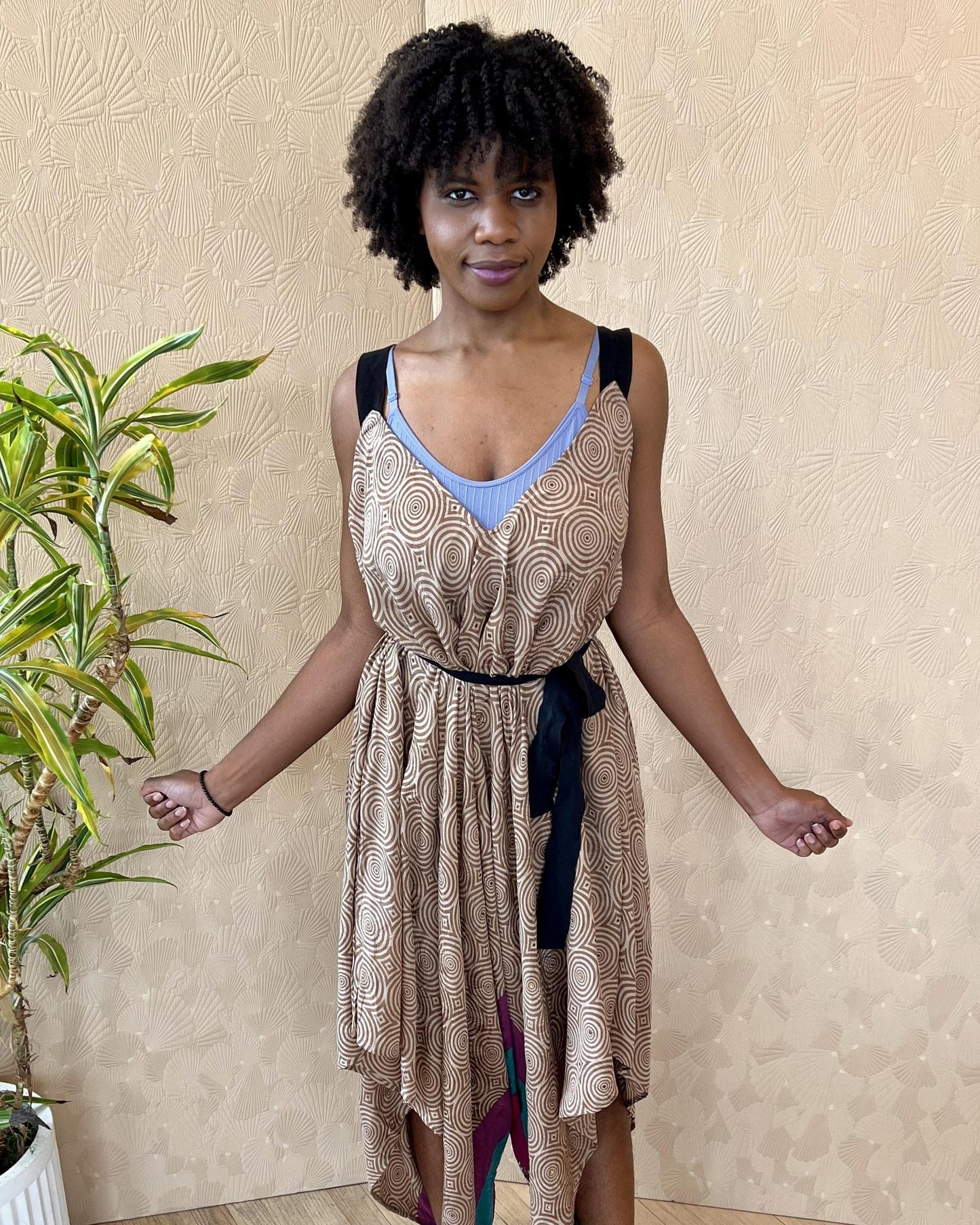 Indie Ella Zatanna Boho Silk Jumpsuit in Desert Sands