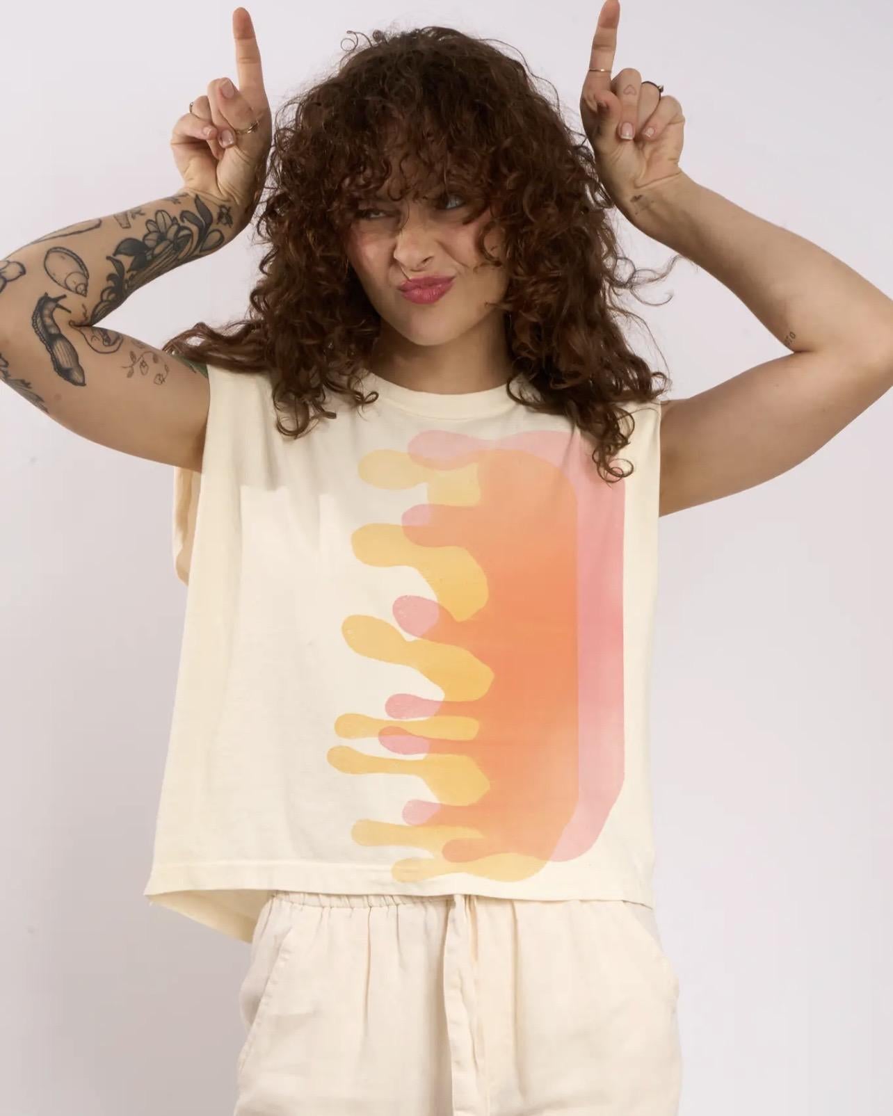 Go to Devil Blob Joan Heavyweight Muscle Tee in Off Black