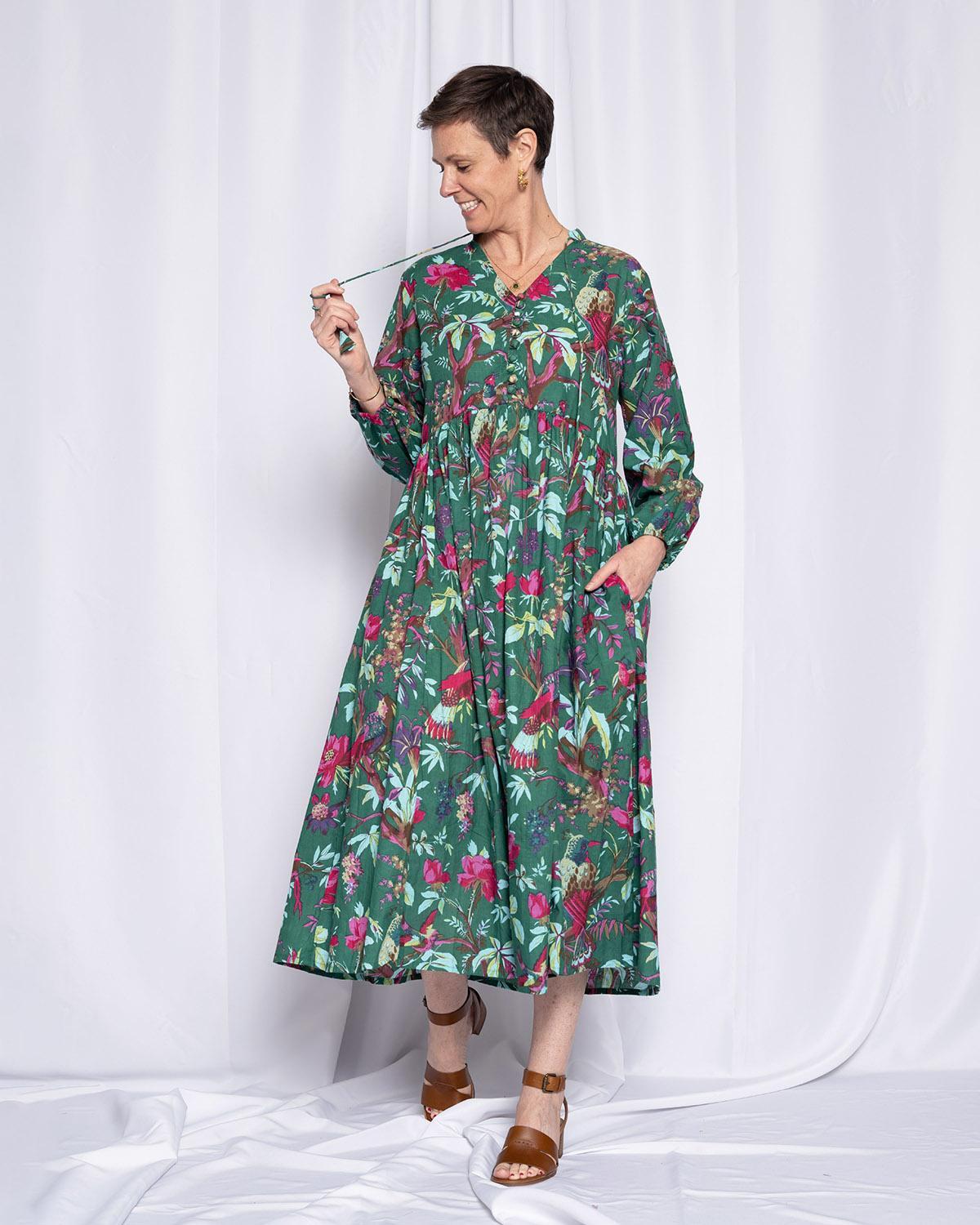 Txtile Arabella Resort Dress in Emerald Rainforest