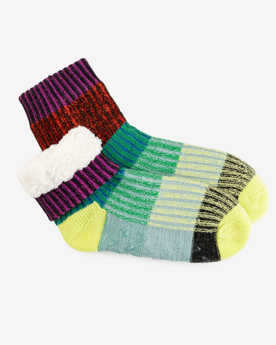 Verloop Mosaic House Socks in Lime Cobalt