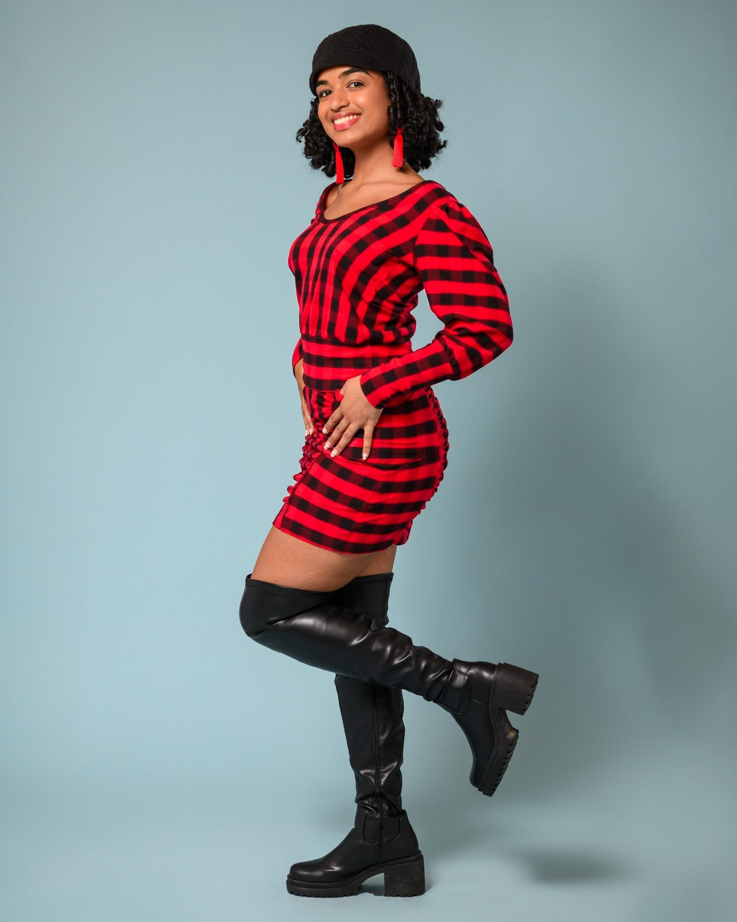 Squasht Debbie Top Red and Black Lumberjack Plaid - SALE