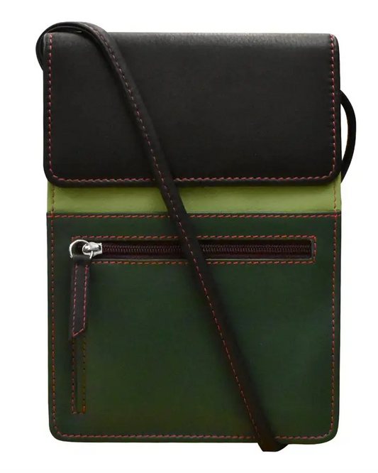 ili Leather Organizer on a String - Forest Multi