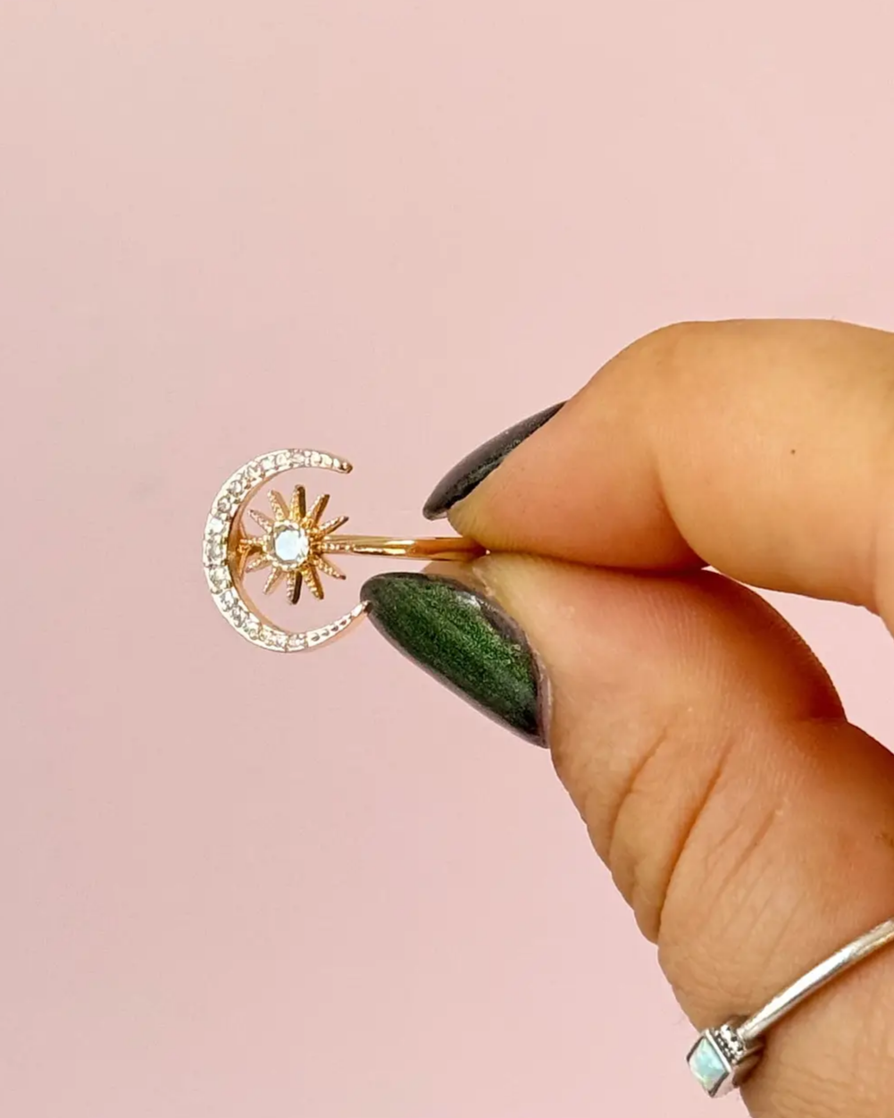 Golden Hour Moonlit Adjustable Ring