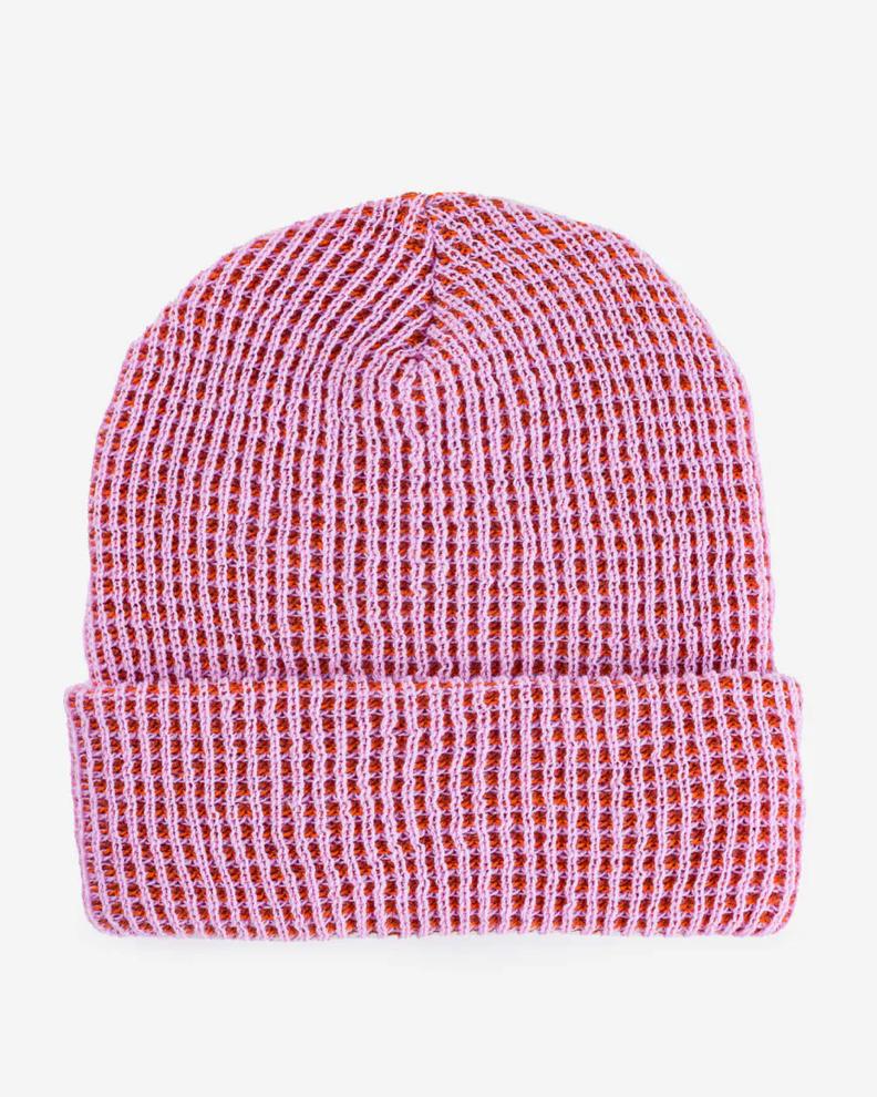 Verloop Simple Grid Rib Knit Beanie Hat in Lilac