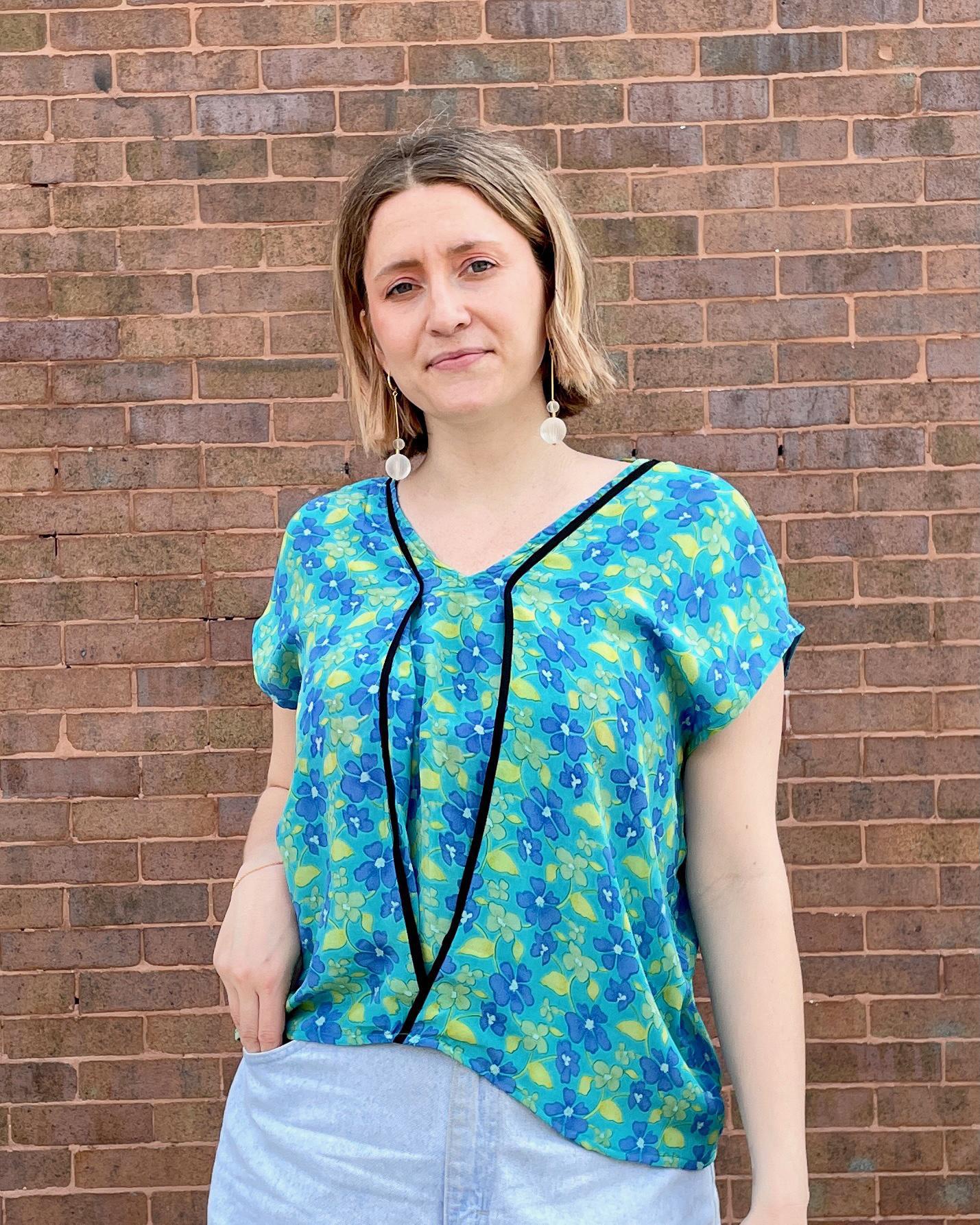 Indie Ella Zahara Reversible Silk Top in Naiad