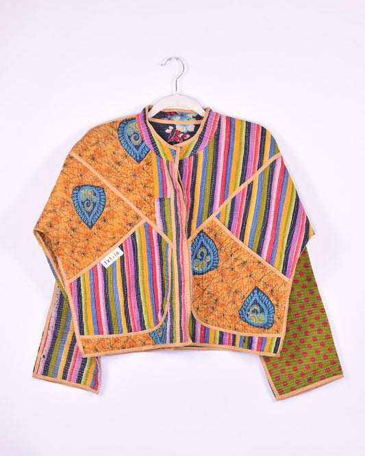 Txtile Sofie Kashvi Quilted Reversible Patchwork Kantha Jacket