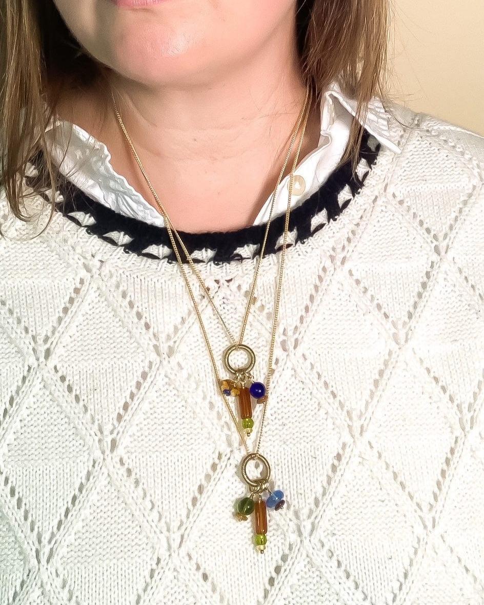 Michelle Starbuck Glass Bead Cluster Charm Necklaces