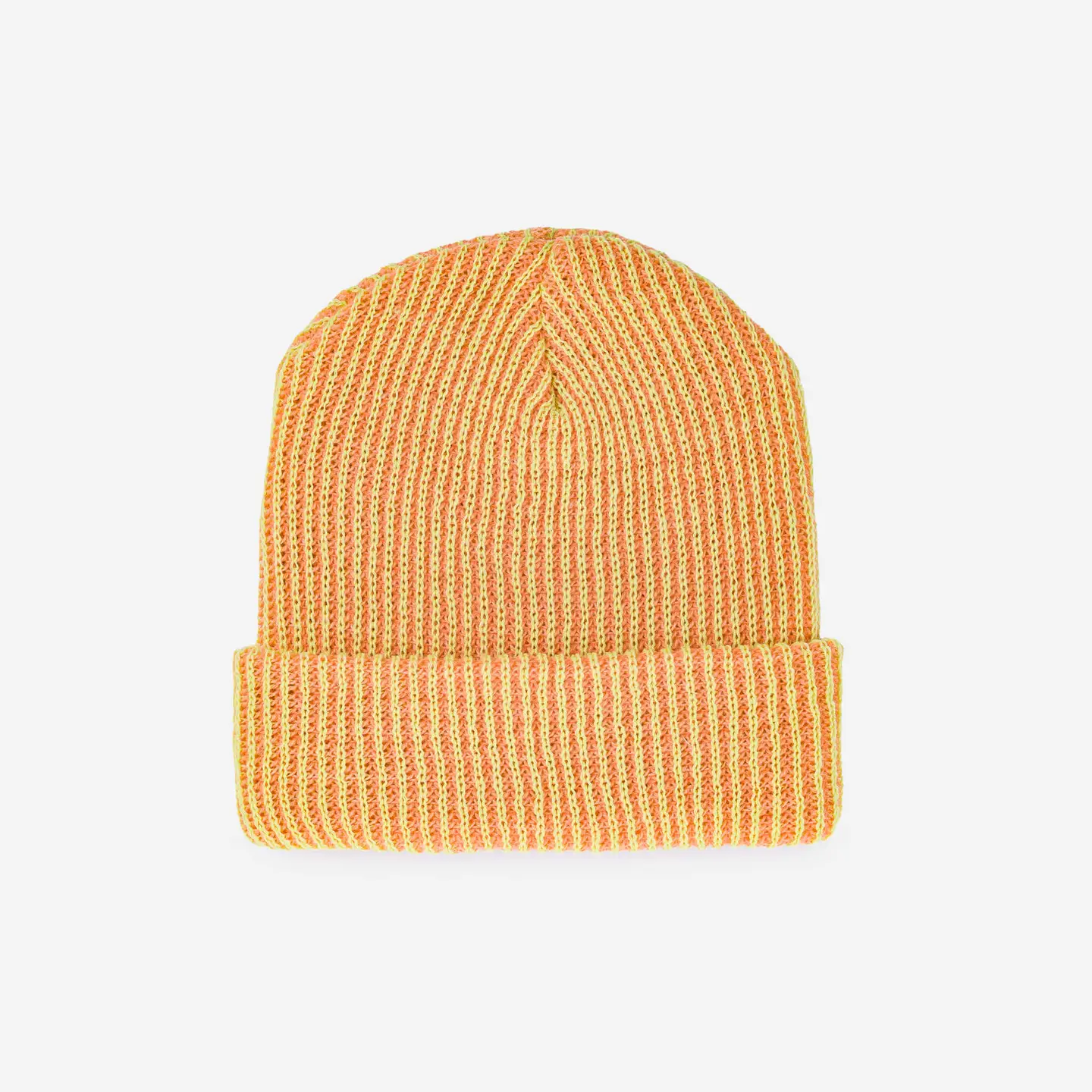 Verloop Simple Rib Knit Beanie Hat in Peach Lime