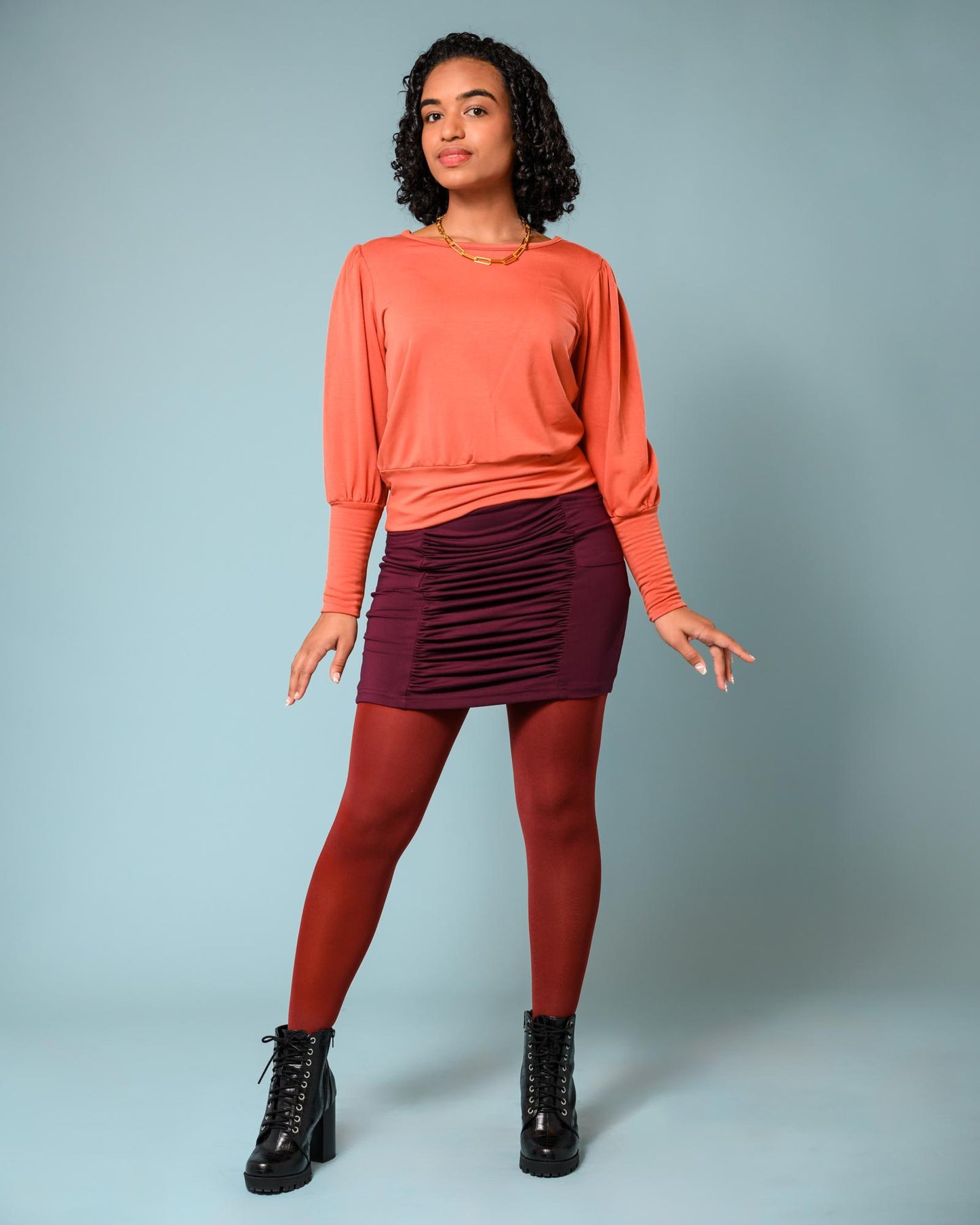 Squasht Violetta Sweater in Pumpkin Orange Fleece